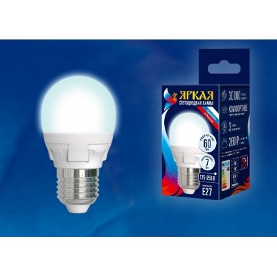 Лампочка светодиодная  LED-G45 7W/NW/E27/FR PLP01WH картон Uniel