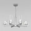 Стеклянная подвесная люстра Arganie 60133/8 серебро цилиндр прозрачная Eurosvet