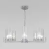 Стеклянная подвесная люстра Arganie 60133/8 серебро цилиндр прозрачная Eurosvet