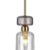 Стеклянный подвесной светильник Gloss 1141/1S Smoke/Clear цилиндр прозрачный Escada