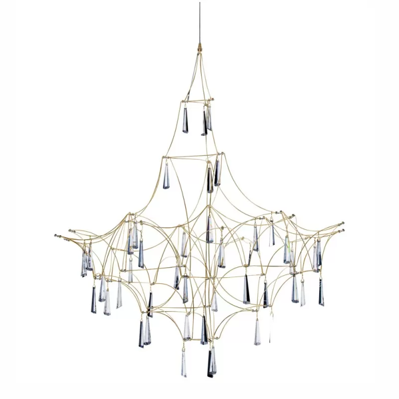 Хрустальная подвесная люстра Lucciola MD18001068-1E matt gold прозрачная DeLight Collection Хрустальная подвесная люстра Lucciola MD18001068-1E matt gold прозрачная DeLight Collection