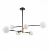 Стеклянная подвесная люстра Arcola SLE220103-06 белая форма шар Evoluce Стеклянная подвесная люстра Arcola SLE220103-06 белая форма шар Evoluce