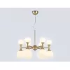 Стеклянная подвесная люстра High Light LH51050 белая форма шар Ambrella