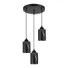 Стеклянный подвесной светильник  10179/3S цилиндр черный Escada