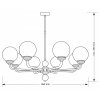 Стеклянная потолочная люстра Abano ABA-ZW-8(N) форма шар белая Kutek