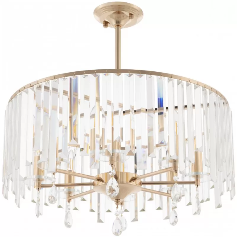 Хрустальная подвесная люстра Sorrento-2509 372509/8/250/590 GD прозрачная Хрустальная подвесная люстра Sorrento-2509 372509/8/250/590 GD прозрачная