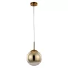 Стеклянный подвесной светильник Jupiter Gold A7961SP-1GO форма шар прозрачный Artelamp