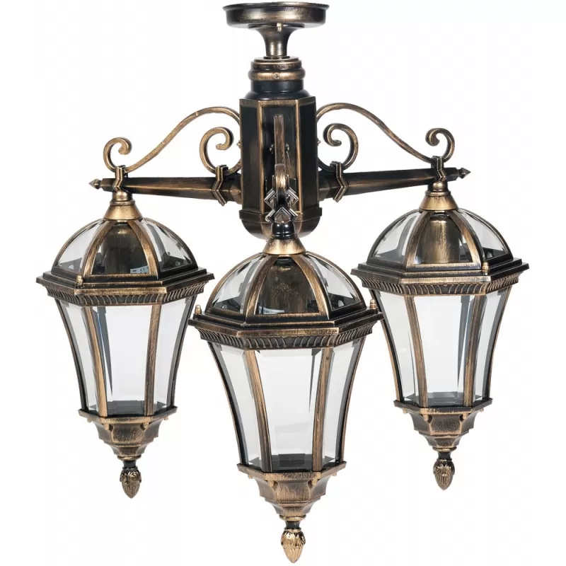 Стеклянный потолочный светильник уличный ROMA S 95270SA/3 Gb прозрачный Oasis Light Стеклянный потолочный светильник уличный ROMA S 95270SA/3 Gb прозрачный Oasis Light