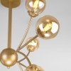Стеклянная потолочная люстра Astro 30179 матовое золото цвет янтарь форма шар Eurosvet