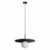 Стеклянный подвесной светильник Ufo 10120/350P Black форма шар белый Loft It