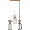 Стеклянный подвесной светильник Gloss 1141/3S CL/GN/SM прозрачный цилиндр Escada