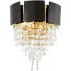 Стеклянное бра Molina LDW 7045-2 BK+GD прозрачное Lumina Deco