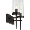 Стеклянное бра Moratti LDW 8022-2 BK+PR прозрачное цилиндр Lumina Deco