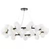 Стеклянный подвесной светильник Marsiada LDP 6033-40 BK+MD форма шар белый Lumina Deco