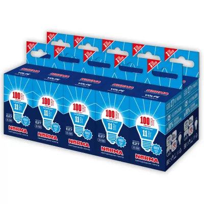 Лампочка светодиодная Norma LED-G45-11W/NW/E27/FR/NR Набор из 10штук Volpe
