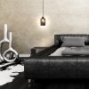 Стеклянный подвесной светильник Storm 10179/1S цилиндр черный Escada