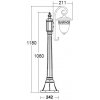 Стеклянный наземный фонарь KRAKOV 1 L 87207L/18L/PartA Gb прозрачный Oasis Light