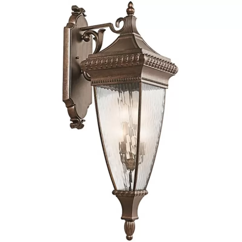 Стеклянный настенный фонарь уличный Venetian Rain KL-VENETIAN2-M прозрачный конус Kichler Стеклянный настенный фонарь уличный Venetian Rain KL-VENETIAN2-M прозрачный конус Kichler