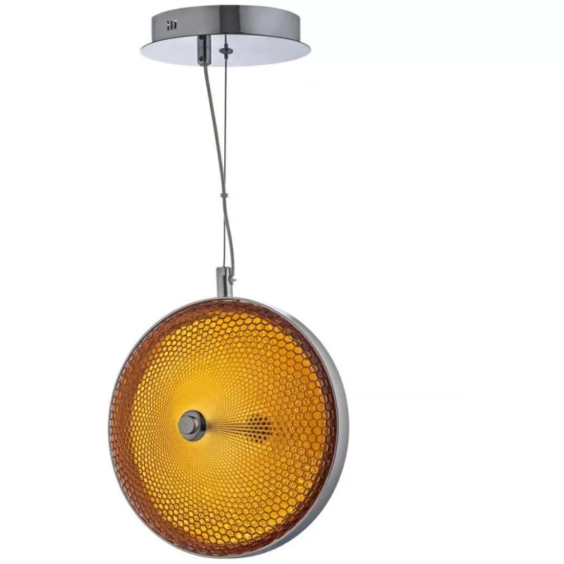 Стеклянный подвесной светильник Coin COIN 2890.R170.1 D310 OR круглый Lucia Tucci