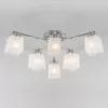 Стеклянная потолочная люстра Delfi 30162/6 хром куб белая Eurosvet Стеклянная потолочная люстра Delfi 30162/6 хром куб белая Eurosvet