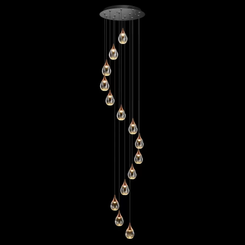 Подвесной светильник Stilla MD24001004-14A copper/clear прозрачный капля DeLight Collection Подвесной светильник Stilla MD24001004-14A copper/clear прозрачный капля DeLight Collection