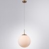 Стеклянный подвесной светильник Volare A1562SP-1PB форма шар белый Artelamp